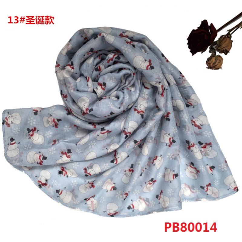 Christmas red and green snowman print Bali yarn scarf medium and long sunscreen beach towel pattern scarf
