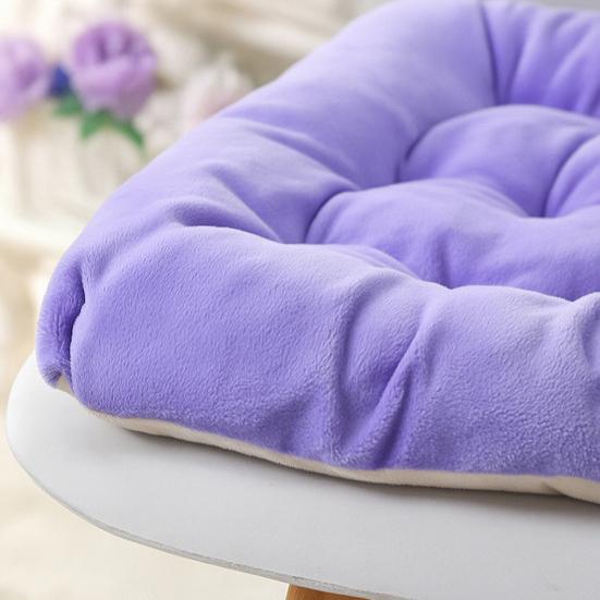 Decorative Contrast Edging Seat Pad Square Chair Cushion, Soft Plush Cushion with Straps, 15.75" x High Resilience Tatami Non Slip for Dining