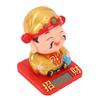 Cai Shen Statue Light Sensing Automatic Nodding Cai Shen Figurine for Office Car Dashboard Hotel