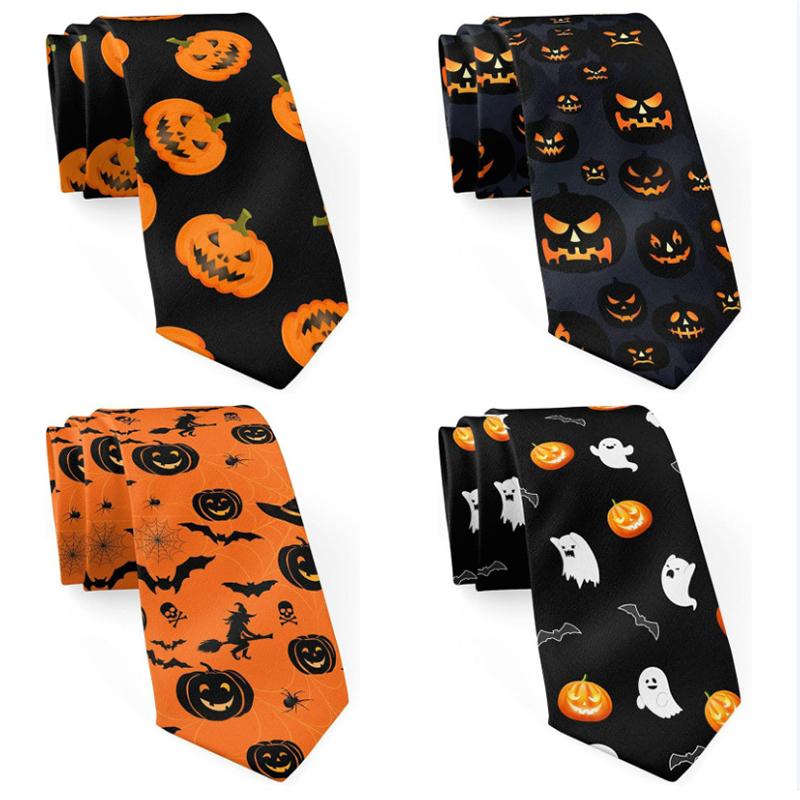 Halloween Pumpkin Black Tie Props Supplies Cosplay Costumes Pumpkin Head Little Ghost Tie Dress-Up Ties Fashion Accessories
