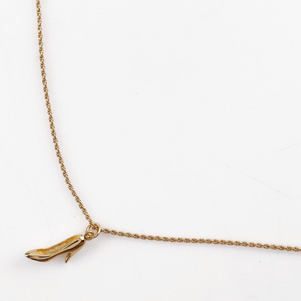 Dior High heel motif Necklace Plated Gold 6.5g Women Used