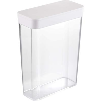Contenedor de Almacenamiento de Alimentos Secos Yamazaki Blanco Tapa Deslizante, Tower 4952 - Ideal para Cereales y Más, Tamaño An18.7xPr8.5xAl24.5cm
