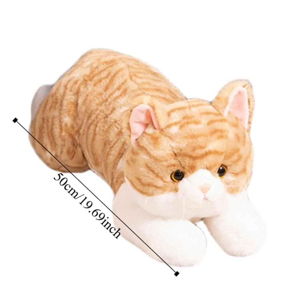 50cm Size Imitation Lying Cat Plush Toys Hairy Texture Realistic Cat Plush Toy Birthday Gift