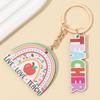 English Letter Text Keychain Pendant Wooden Pen Holder Key Ring  Graduation Season