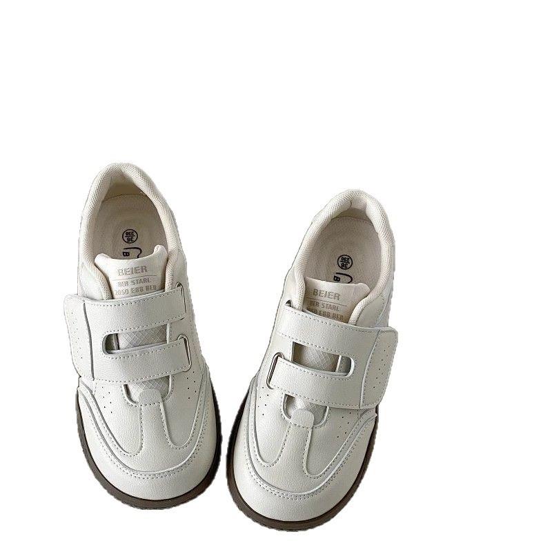Ugly cute summer new niche design student little white shoes Velcro board shoes women
