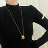 Geometric Long Sweater Chain Metal Smooth Glossy Droplet Pendant Water Drop Necklace  Autumn Winter