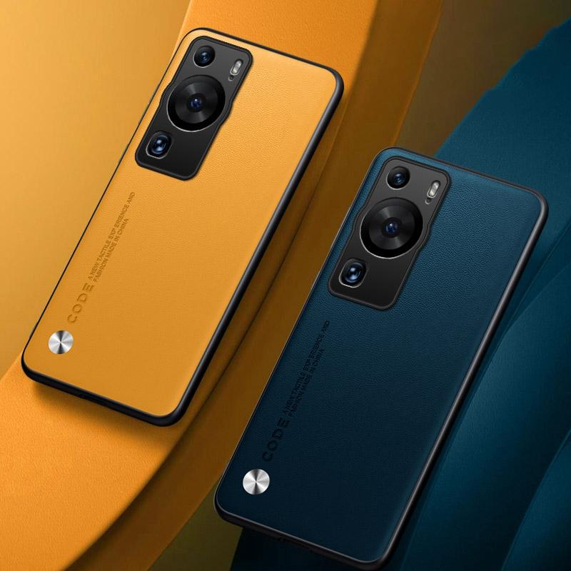 Luxury PU Leather Case For Huawei P60 Pro Back Cover Matte Silicone Full Protection Phone Case For Huawei P60 P60Pro Coque