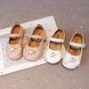 Spring Girl's Princess Shoes Pearl Bowknot Solid Color Kids Mary Janes Pu Leather Sweet Stylish Anti-slip Children Leather Shoe
