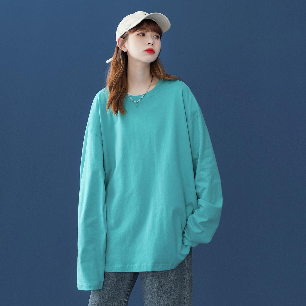 Spring Autumn Couple Long Sleeve T-Shirt Women Basic Tee Shirt Oversize T Shirt Man Casual O-neck Women T-Shirt