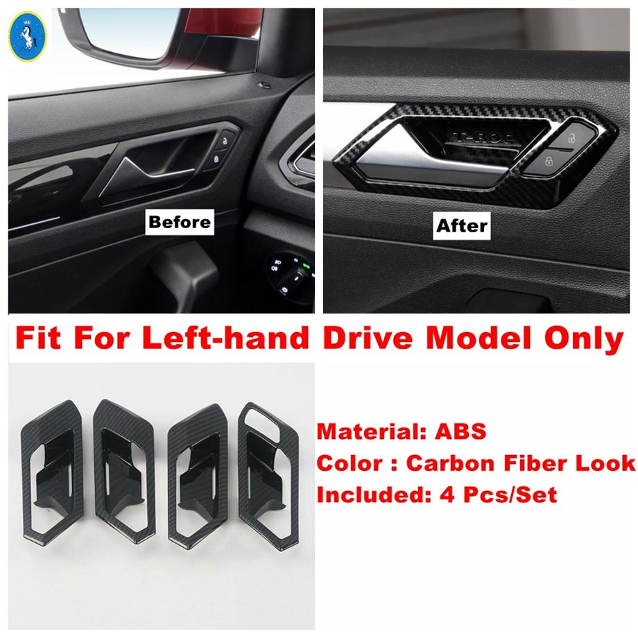 Car Accessories Window Lift Button / Water Cup / Pillar A Speaker Cover Trim For Volkswagen T-Roc T Roc 2018 - Carbon Fiber
