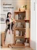 Solid Wood Corner Bookshelf - Multi-layer Storage Rack for Living Room