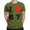I Heart 67 T Shirt Summer Pure Cotton T Shirts For Unisexs Harajuku Casual Tshirt Short Sleeves Y2k Retro Tops