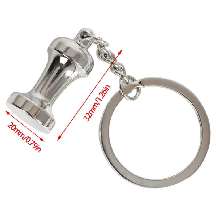 Pack of 5 Coffee Culture Symbolic Portafilter Keychain Espresso Machine Accessory Bag Pendant Metal Texture for Gifting