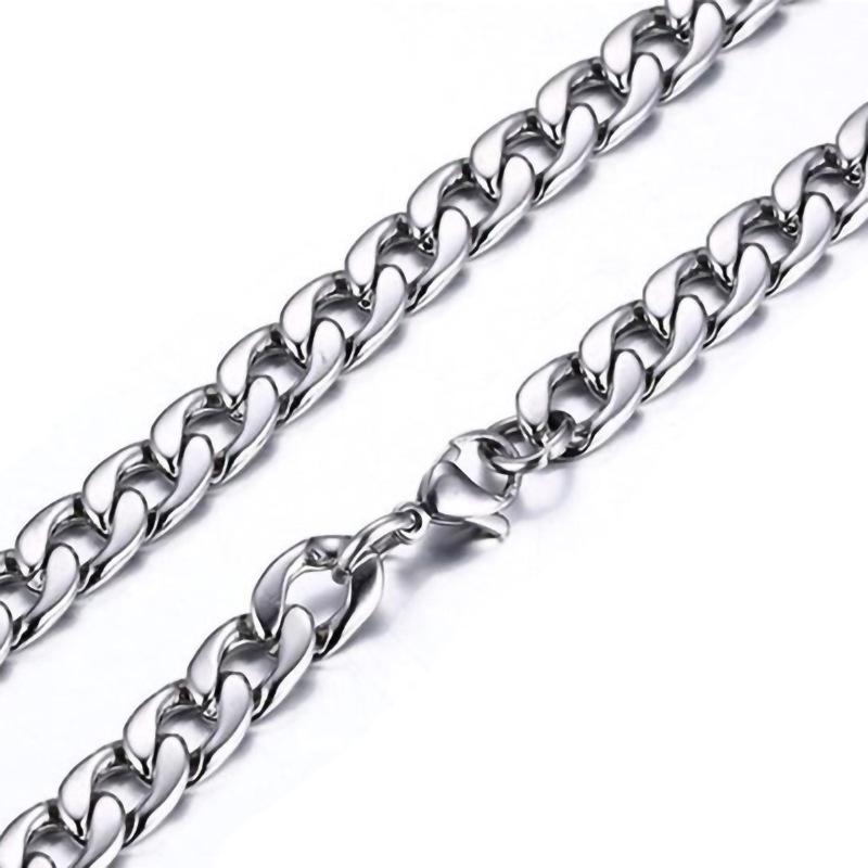 2023NK Gold Stainless Steel Unisex Hip Hop Long Necklace, Vacuum Electroplated