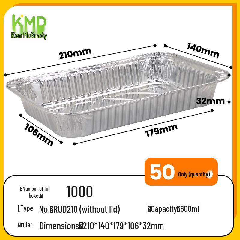 Kenmaidu Thickened Rectangular Tin Foil Box – High-Temperature Resistant Disposable Aluminum for Baked Wings, Oven Use, Customizable