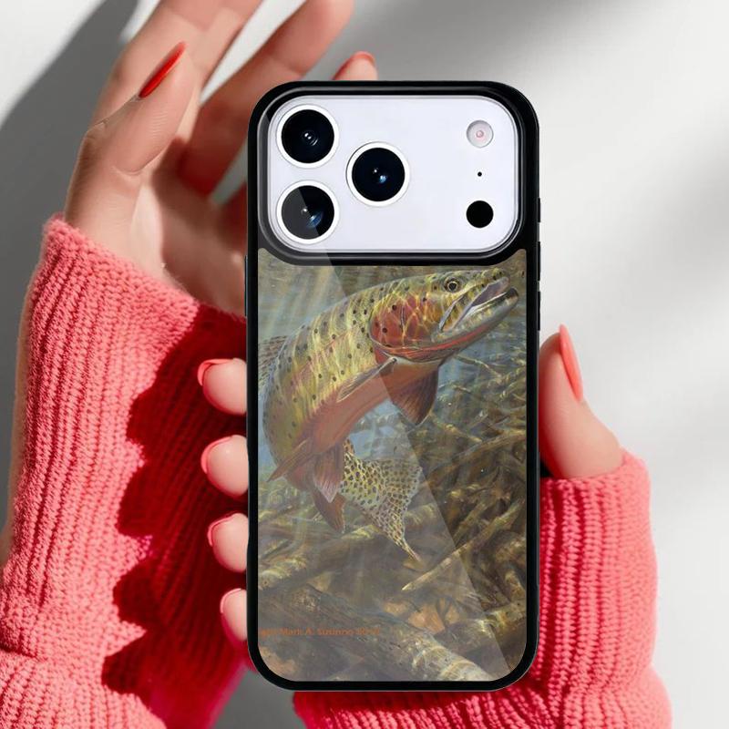 Trout Fishing Phone Case for iPhone 17 Air 16e 15 14 13 Pro Max Back Cover for 12 11 Pro Coque