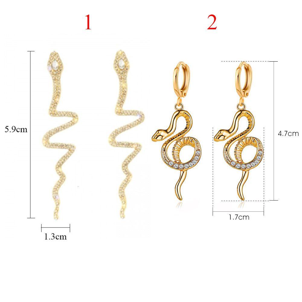 Wedding Rhinestone Women Dangle Earring Long Tassel Crystal Drop Earrings Snake Shape