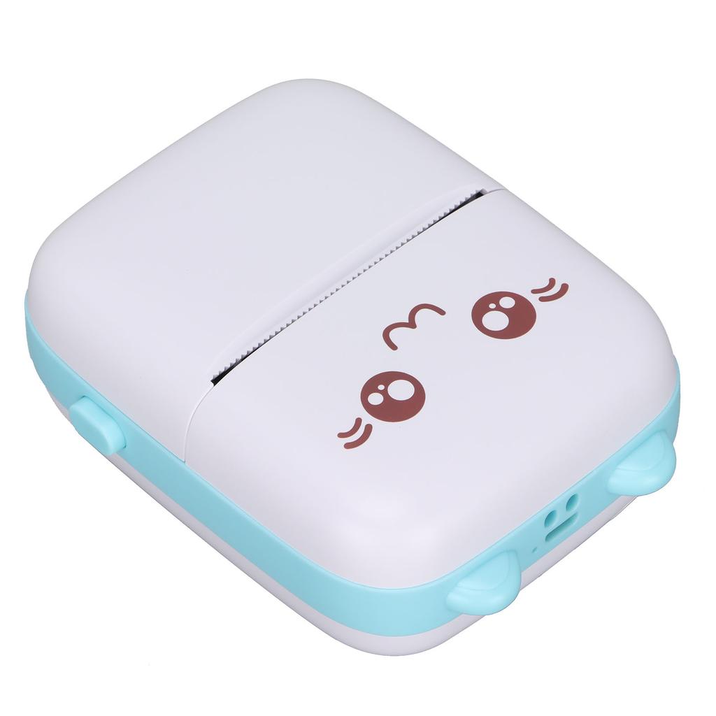 Mini-Drucker, tragbar, für Text, Bilder, Memos, Einkaufslisten, Etiketten, tintenloser Mini-Taschendrucker, Blau