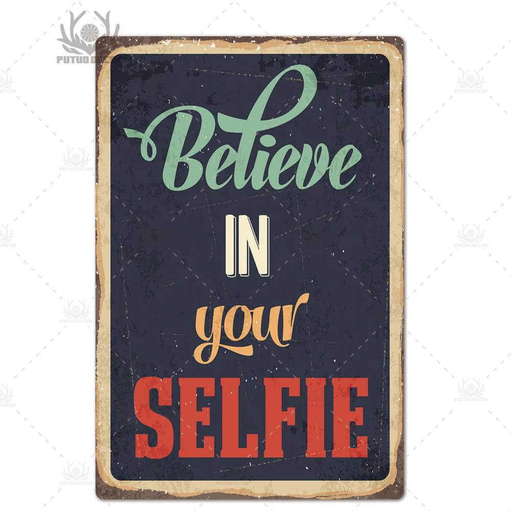Putuo Decor Quote Metal Sign Plaque Metal Vintage Tin Sign Home Decor Decorative Metal Poster Wall Decor