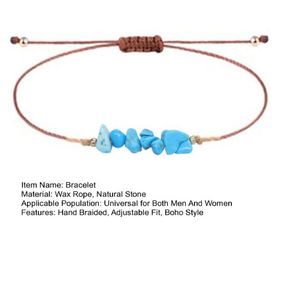 Gemstone Bracelet Women Men Adjustable Braided Crystal Bracelet Boho String