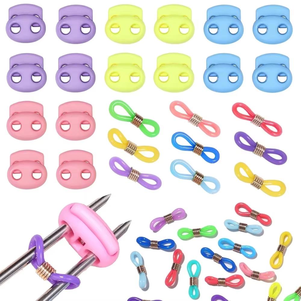 

32Pcs Knitting Needle Stoppers Knitting Stitch Stoppers Set Silicone Knit Needle Point Protectors Sewing Knitting Crafts