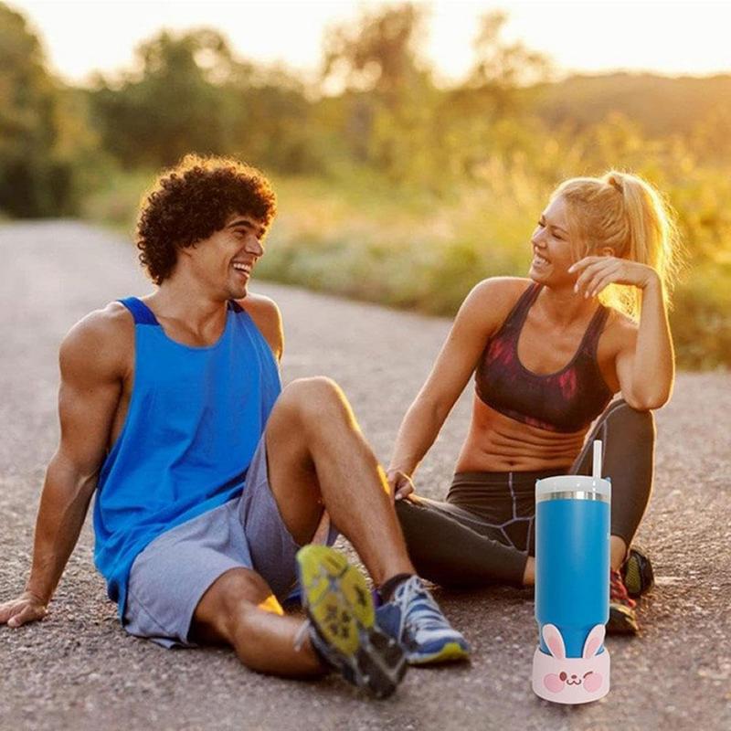 Silicone Bottle Bottom Sleeve Cup Accessory Cartoon Anti-Slip Water Bottle Pad Heat Insulation Sports Cup Cover for Tumbler