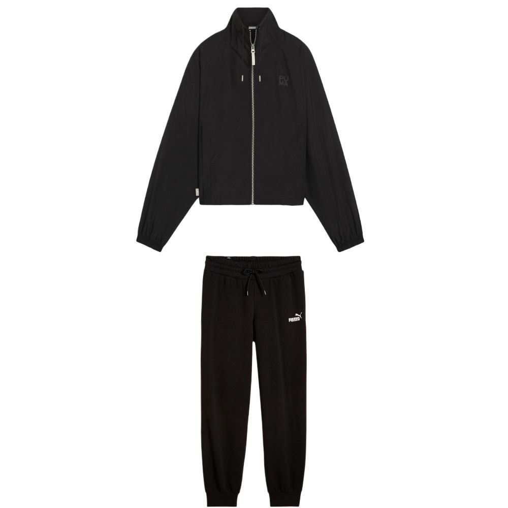 

Puma Outdoor Sports Zip Collar Jacket And Drawstring Breathable Long Pants Casual Set Women Sets 626047-01+682126-01 S