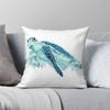 Watercolor Sea Turtle Pillowcase Polyester Linen Velvet Printed Zip Decor Sofa Seater Cushion Cover