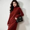 Autumn-Winter High Neck Knit Dress for Women