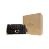 Coach Tabby 33 Quilted Tiger Stripe Push Lock Closure Napa Leather Crossbody Shoulder Bag Large Women bags Brass Black CP151-B4BK