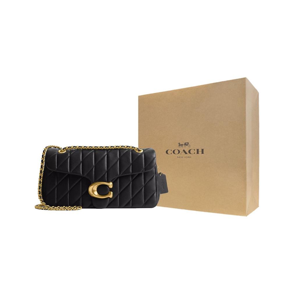 Coach Tabby 33 Quilted Tiger Stripe Push Lock Closure Napa Leather Crossbody Shoulder Bag Large Women bags Brass Black CP151-B4BK