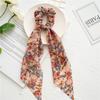 New Floral Print Scrunchies Chiffon Bow Elastic Hair Bands Women Hair Ties Rubber Bands Ponytail Scarf Fashion Hair Accessories