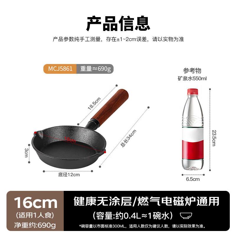 Maxcook Mini Cast Iron Oil Splashing Pot