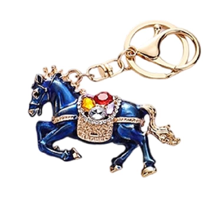 2026 Chinese Zodiacal Horse Keychain Bedazzled Rhinestones Artistic 3D Model Portable for Everyday Essential