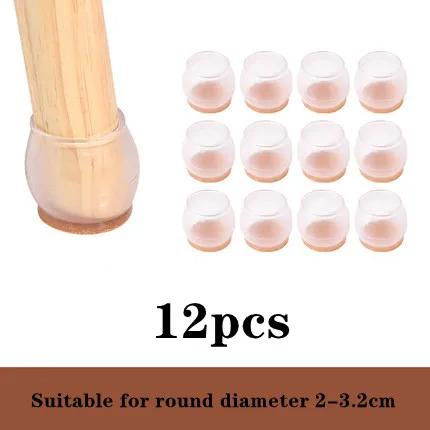

New 12Pcs Silicone Table Chair Leg Mat round square furniture Leg Caps Foot Protection Bottom Cover Pads Wood Floor Protector