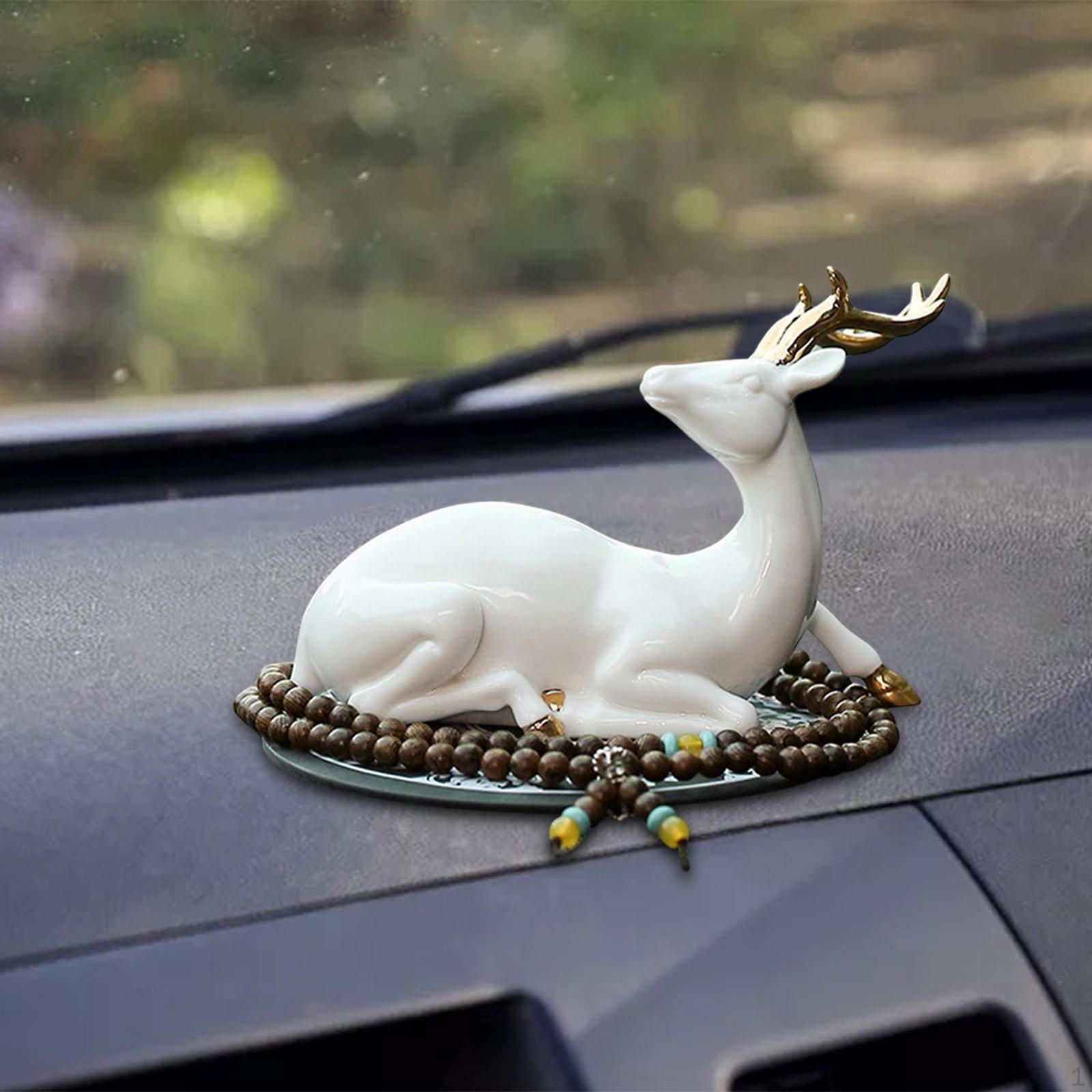 

Фигурки оленей, скульптура оленя, украшение с нескользящим ковриком, фарфоровые статуэтки оленей для автомобиля и стола