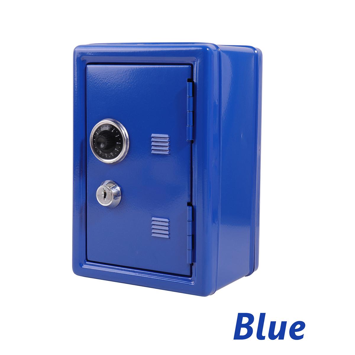 

Home Mini Safe - Small Lockable Storage Box With Combo & Key, Protects Valuables, Cash, Documents & Personal Jewelry синій