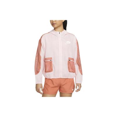Giacca da Corsa con Cappuccio Color Block Spliced da Donna Giacca Rosa Chiaro DM7758-610