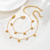 Bow Bracelet for Women 18K Gold Plated Non-Tarnish Waterproof Stainless Steel Dainty CZ Jewelry Minimalist Stackable Ribbon Gift
