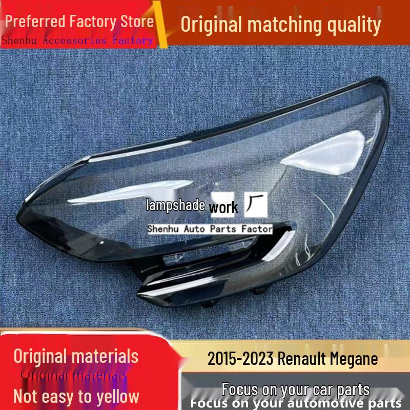 Megane 15-23 Fourth Gen Front Headlight Transparent Cover Main driver s side, normal, without rubber