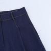 2025 Spring Women's Slim-Fit Color-Block Denim Jacket and Wide-Leg Pants Set