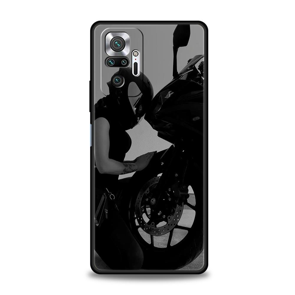 Phone Case Cover for Redmi 14C 10C Note 15 14 13 12 10 11 Pro Plus K40 5G Soft TPU Shockproof Fundas Shell Motorcycle Rider Bags
