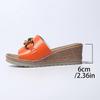 Fashion Fashion Chain Decor Wedge Heel Slippers for Women 2025 Summer Comfort Non Slip Beach Sandals Woman PU Leather Platform Slippers