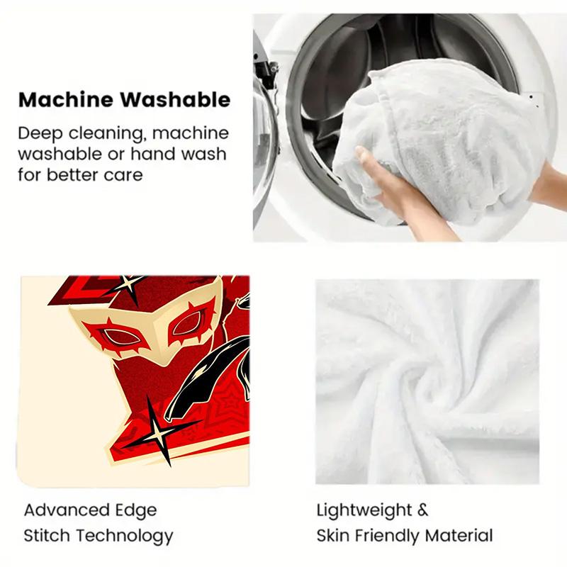 Persona 5 2D Flat Pattern Flannel Blanket High Quality All Seasons Warmth and Comfort Perfect for Christmas Gifts.PMT0914456