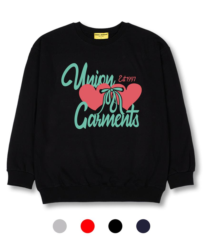 UNION GARMENTS Ribbon Heart Terry Oversized Sweatshirt