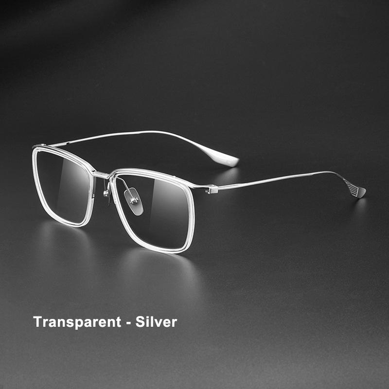 

USA Designer Reproduction Ultra-light Business Glasses Frame Pure Titanium Acetate Simple Luxury Eyeglasses Square Eyewear Demo Lens