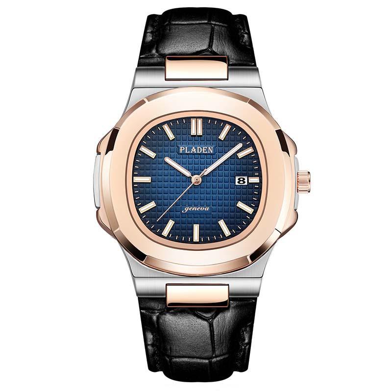 PLADEN Mens Quartz Watch Stainless Steel Waterproof Luminous Casual Sports Wristwatch