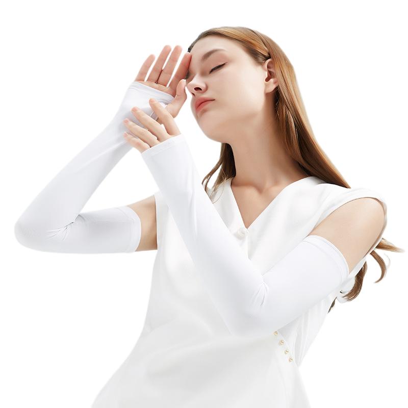Summer Sun Protection Sleeve Women Outdoor Driving Riding Uv Long Breathable Arm Ice Silk Sleeves