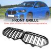 Gloss Black Front Kidney Grille Grill Fit BMW X1 F48 F49 2019-2021 Dual Slat