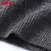 Herren verdickter 100% reiner Wollpullover mit halbem Stehkragen